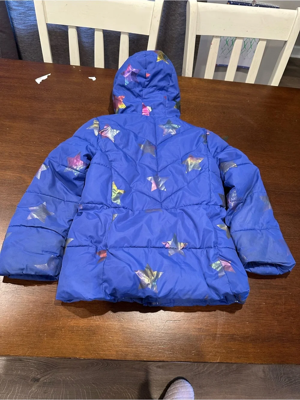 wonder nation Blue Star-Print Hooded Puffer Jacket